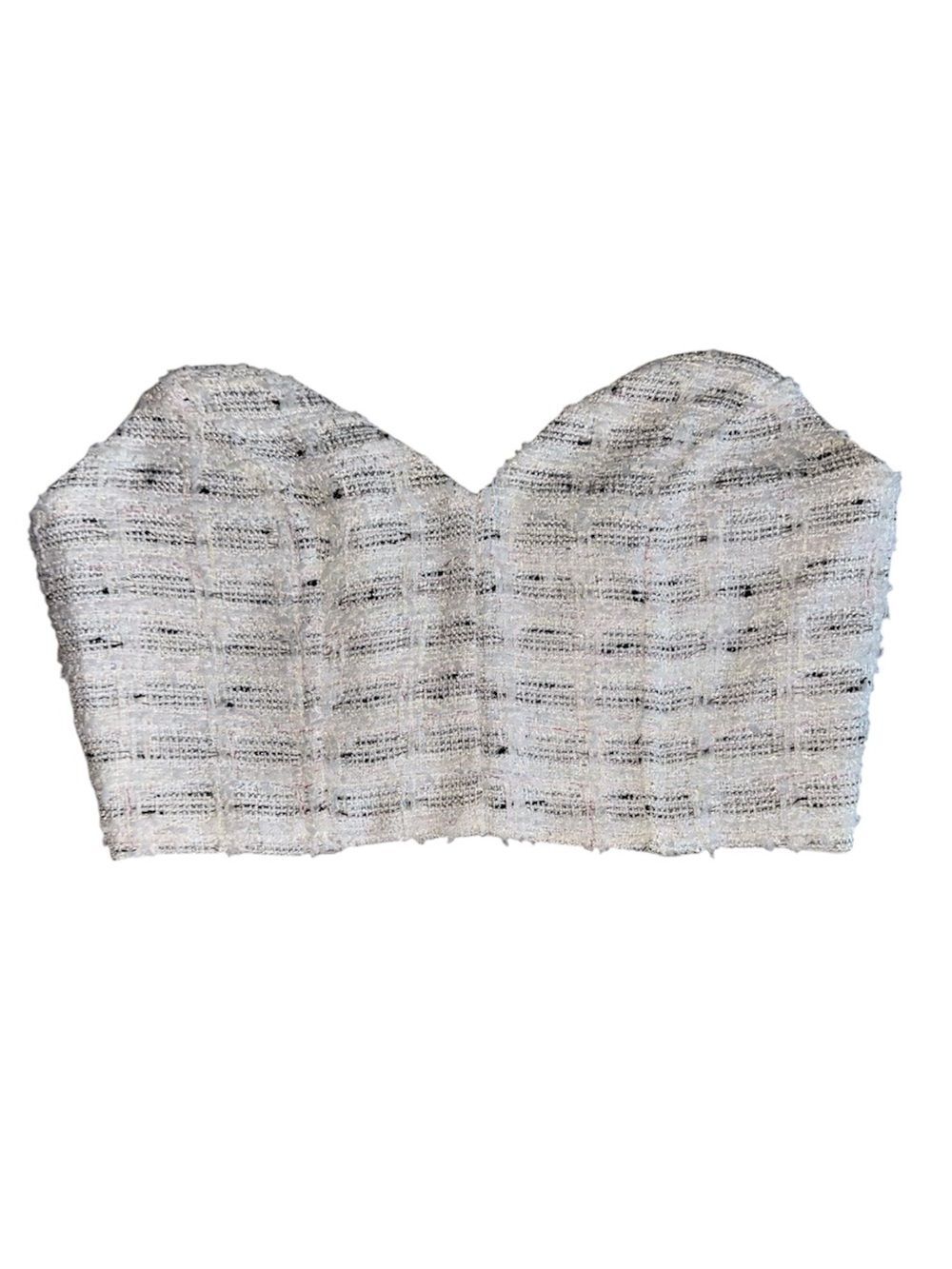 MISA Los Angeles Tweed Bustier Crop Top Corset Size XS NWT